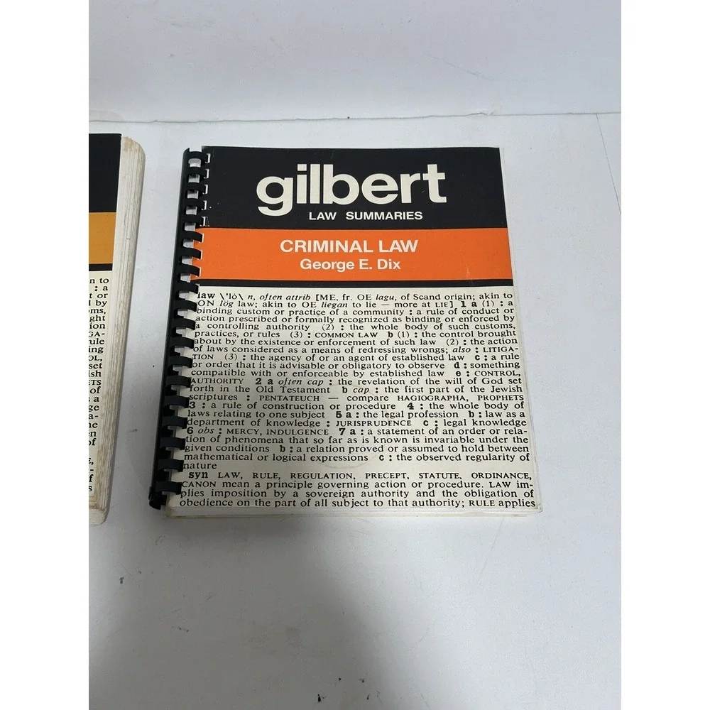 2x‎ Gilbert Law Summaries: Criminal Law + Civil peocedures 1988-89 vintage books